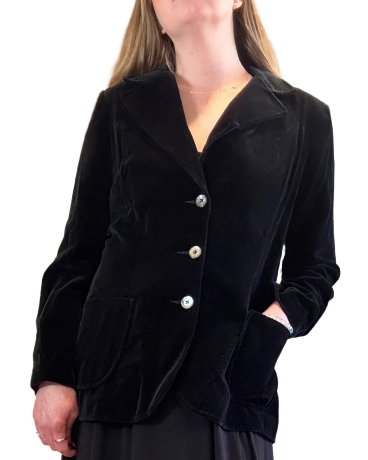 Black velvet like blazer