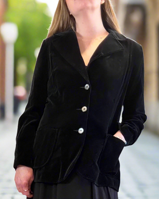 Black velvet like blazer